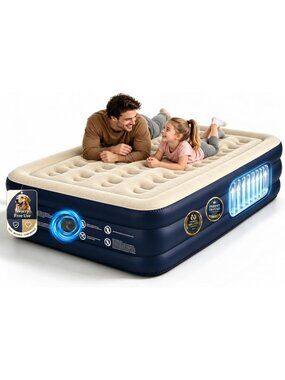 18” Raised Air Mattress with Built-in Pump, Fast Inflation, Waterproof & Heavy